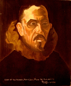 Incomplete oil portrait of Francisco Pacheco